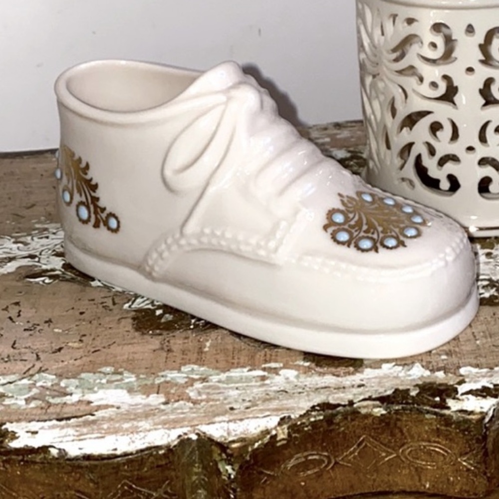 Vintage Lenox Porcelain Baby Boy Shoe